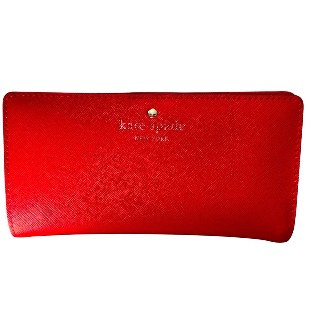 Kate Spade Large Slim Bifold Wallet in Red